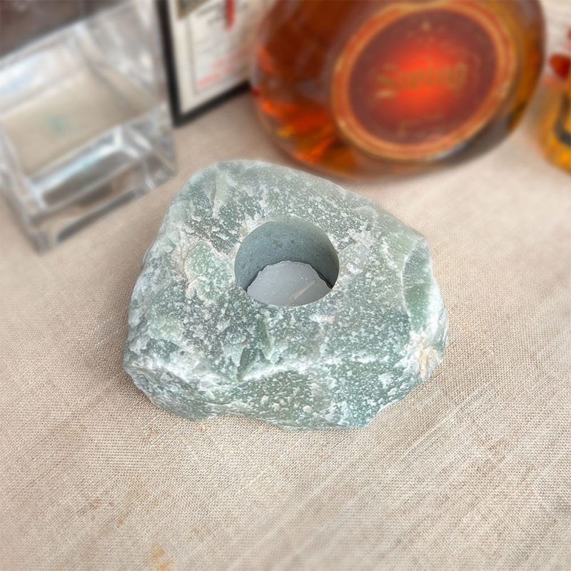 Portavela Cuarzo Verde natural