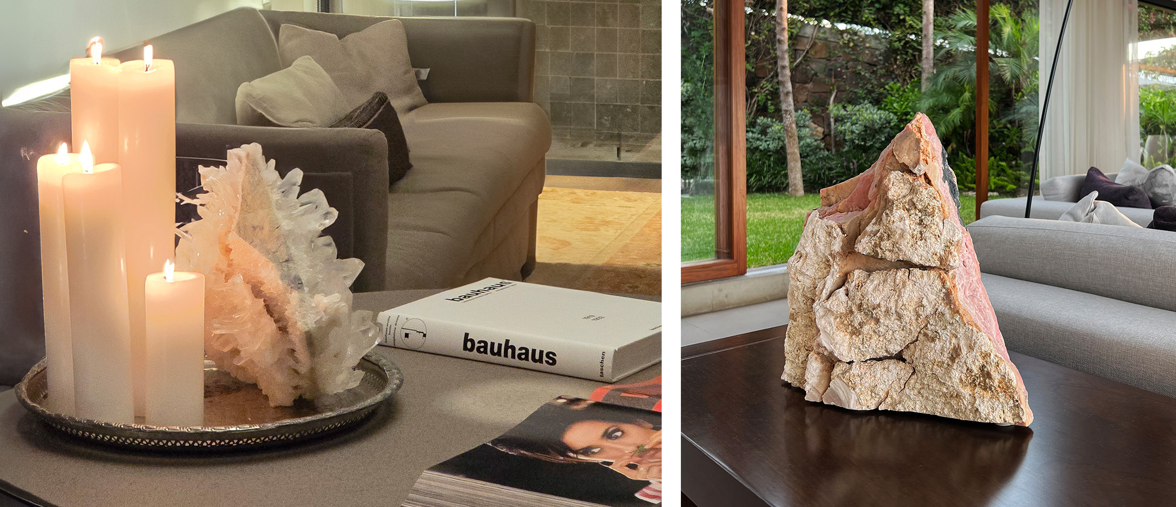 Grandes minerales como centro de mesa