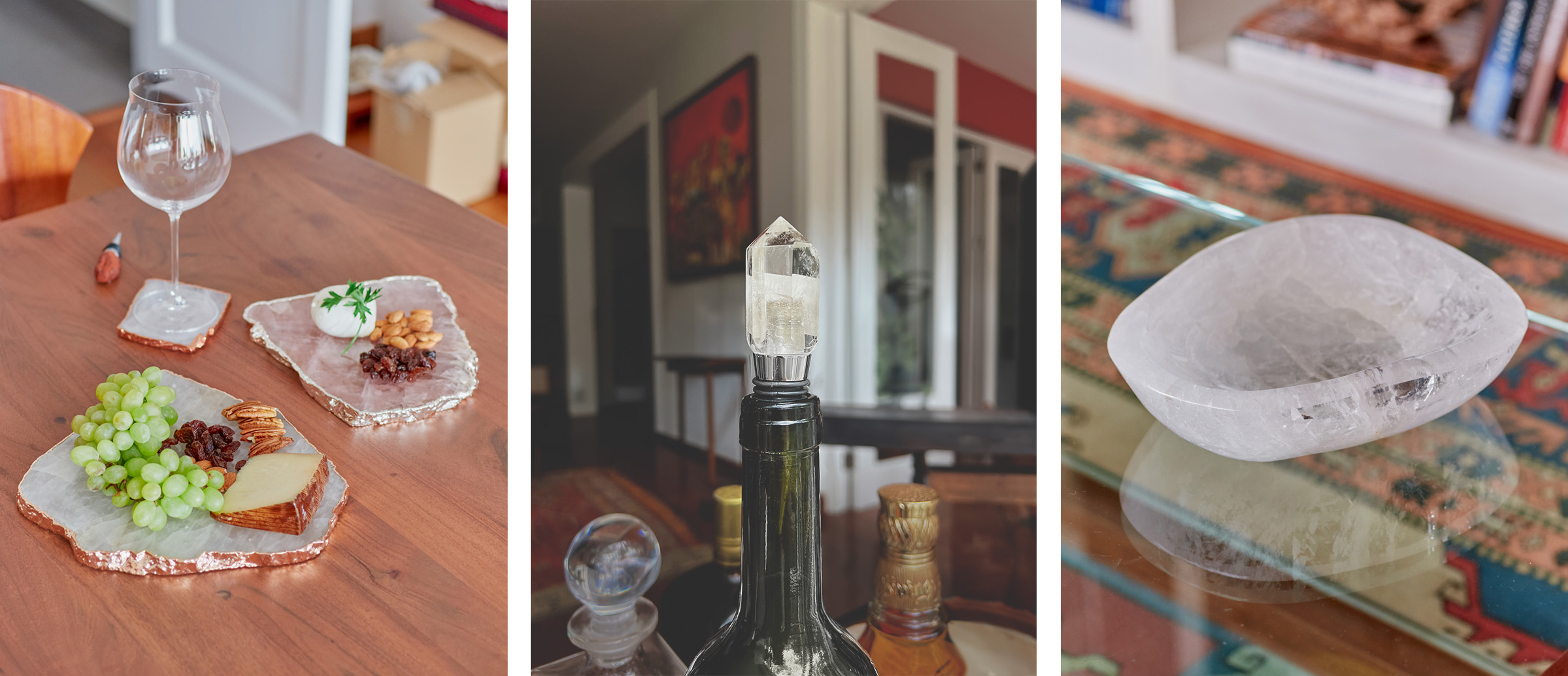 Accesorios para el Bar de cuarzo, tablas, posavasos, bowls