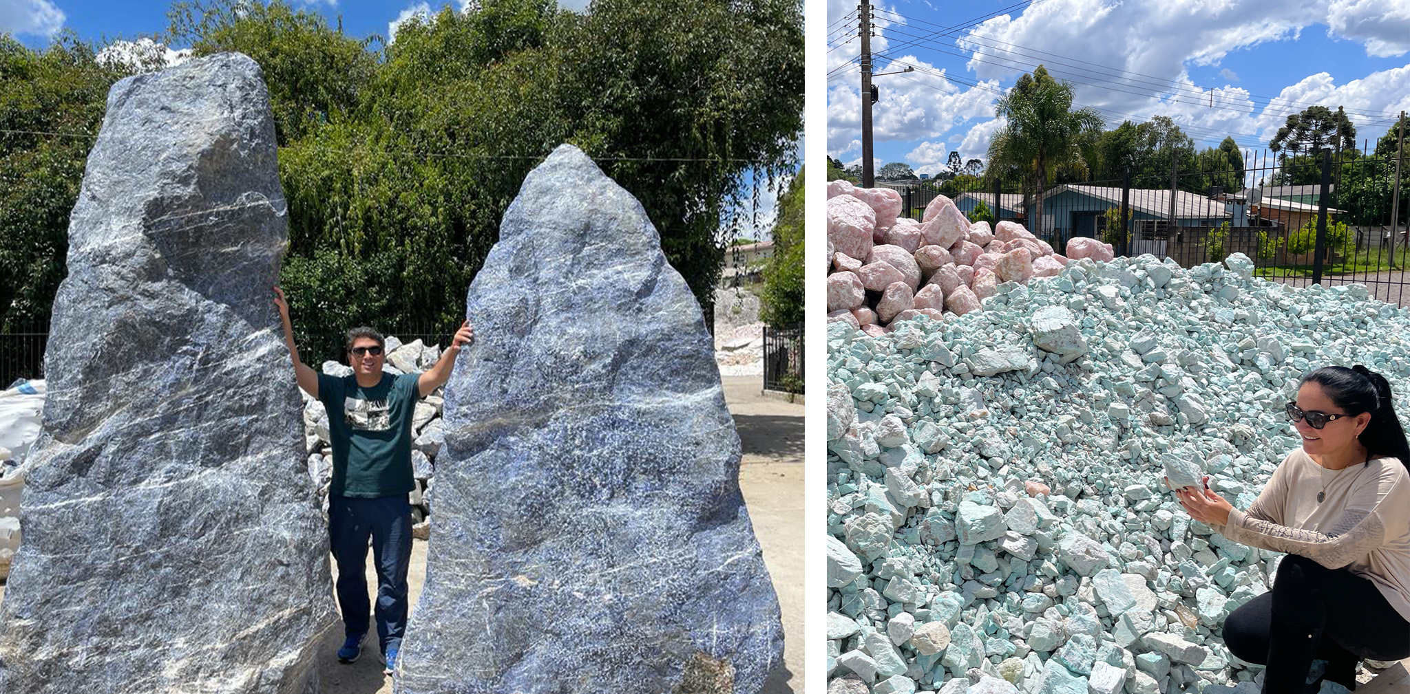 Fundadores de amaminerali con minerales gigantes en el día Internacional de la tierra