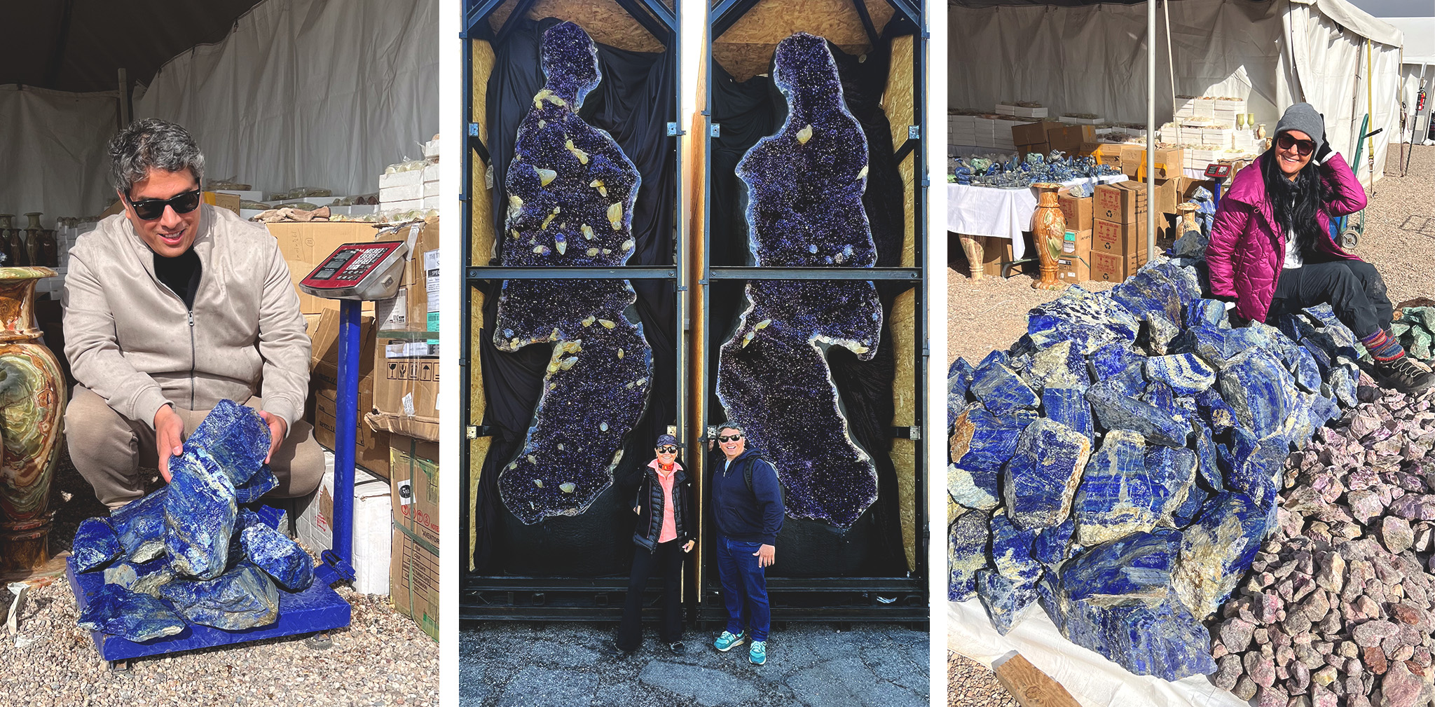 Fundadores de amaminerali alrededor de minerales en el día Internacional de la tierra