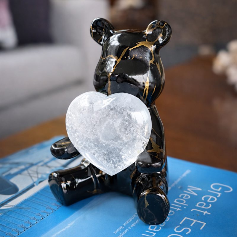 Oso de cerámica y Cuarzo Claro